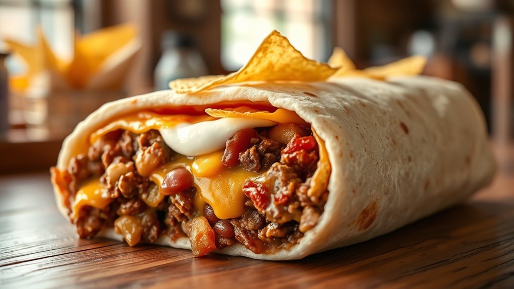 affordable layered beef burrito
