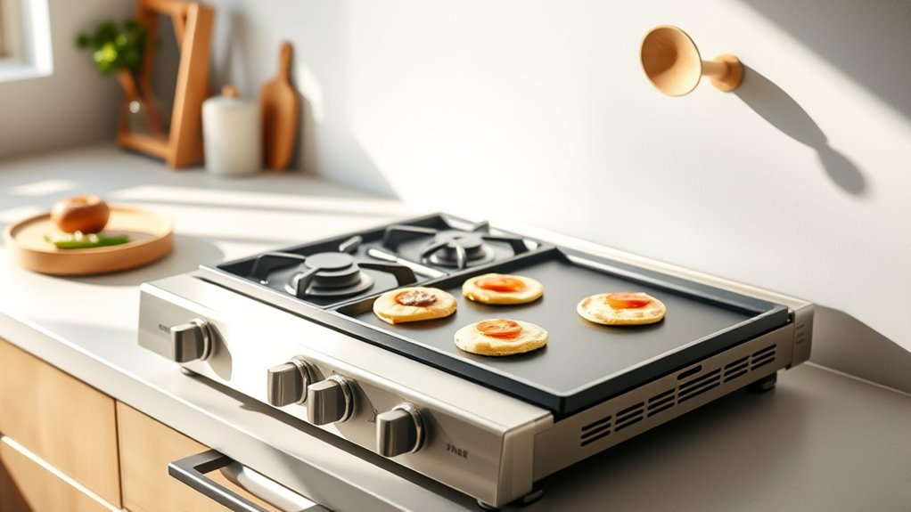 compact gas stove with griddle