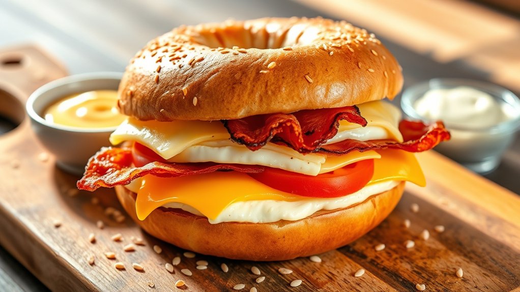 hearty customized bagel sandwiches