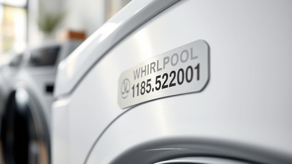 locate appliance model number