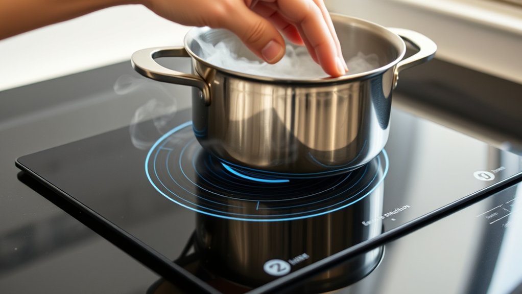 magnetic field heats cookware